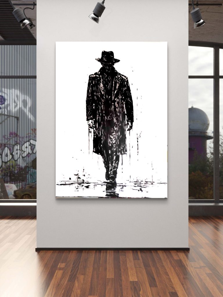 Andreas Rixgens Monumental Contemporary Noir Großformatiges Gemälde im Raum Mockup Andreas Rixgens Monumental Contemporary Noir Großformatiges Gemälde im Raum Mockup